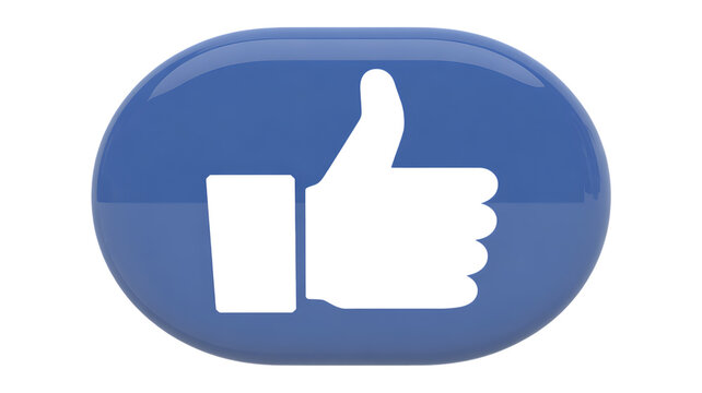 Blue thumbs up icon symbolizing approval and positive feedback in digital communication