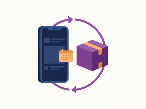 Online shopping order tracking concept with package parcel and mobile phone application shopping tracking delivery shipping smartphone application ecommerce logistics commerce transport