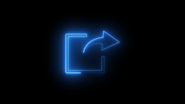 Glowing neon Link Share icon. Arrow symbol. Sharing sign and symbol .4k resoulation vedio