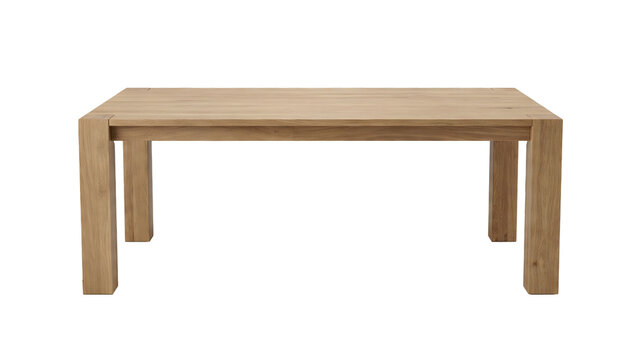 Light wooden rectangular table with thick legs