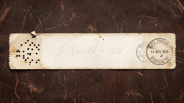 Retro Blank Boarding Pass Ticket Mockup on Aged Leather Background