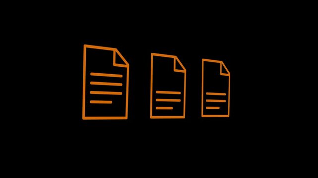 minimalist 3d document icon with text lines on alpha channel transparent background. Professional UI wireframe representing file loading, digital reports, or office paperwork.