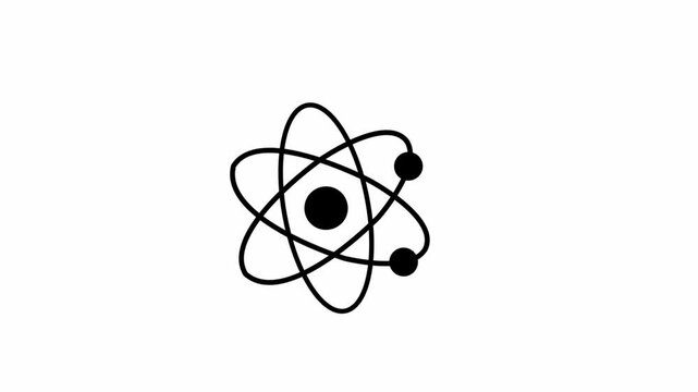 Rotating Atom Symbol Seamless Loop Motion Animation