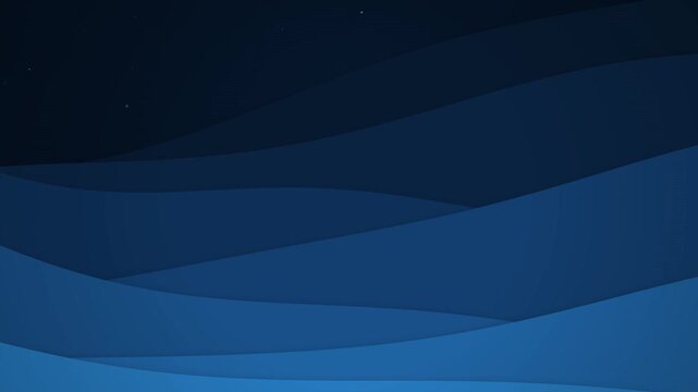 Abstract dark blue flowing layers background graphic video animation featuring smooth overlapping waves with deep gradient shadows and minimalist aesthetic