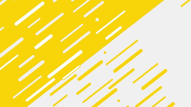 Minimalist yellow and white diagonal motion stripes pattern background featuring high energy flow in a modern digital animation video clip