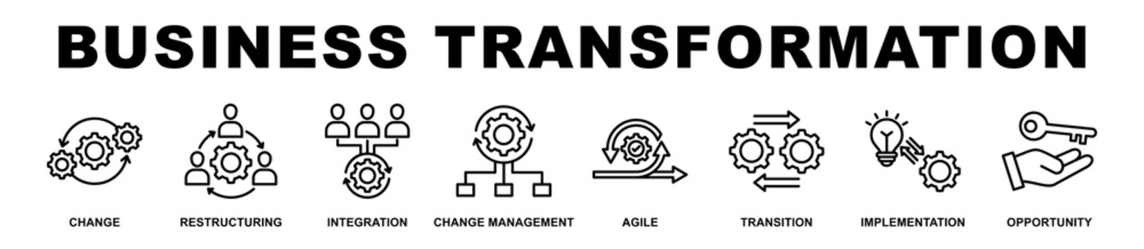 Business Transformation banner web icons set vector illustration.