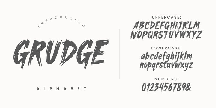 Grudge Dark Distressed Brush Font For Rough Urban Streetwear Styles