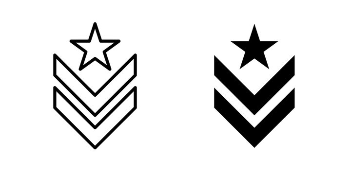 Military rank badge icon collection for website
