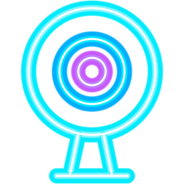 Webcam Neon Sign. Vector Illustration of Video Computer Gadget.