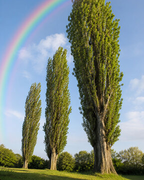 Majestic Lombardy Poplar Trees Under a Clear Blue Sky
