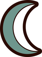 A simple minimalist crescent moon graphic design isolated on a solid black background for creative projects © Grafiqua Studio