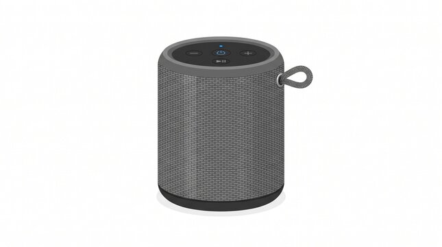 Portable Bluetooth Speaker for Wireless Music Listening and Outdoor Entertainment, Modern Flat Vector Illustration Isolated on White