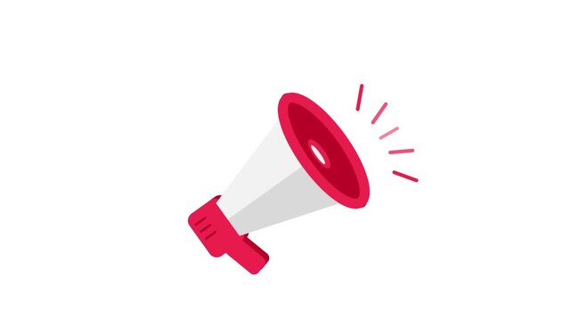 Red Megaphone Icon Isolated on White Background