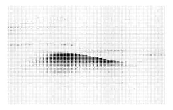 Abstract halftone pattern background with varied circle sizes and dot distribution