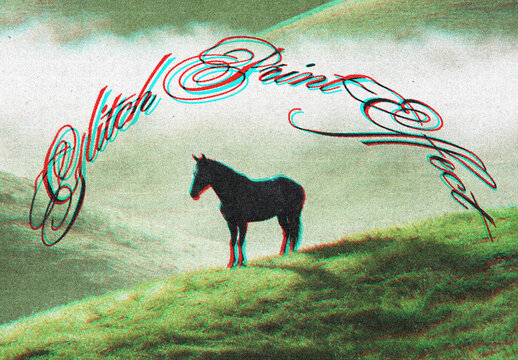 Glitch Print Photo Effect For Poster And Social Media Design