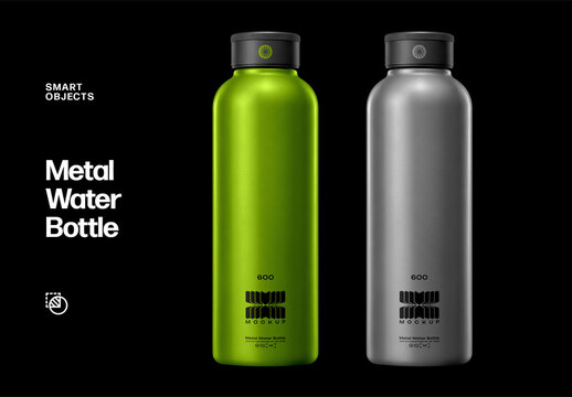Insulated Metal Bottle Mockup For Branding And Packaging Design
