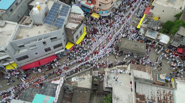 Sea of Devotion: Aerial View of the Massive Pandharpur Wari Pilgrimage.