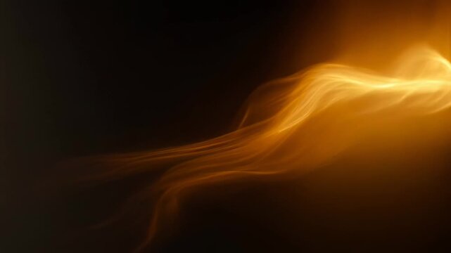 ?Mesmerizing play of golden light waves on dark background in motion