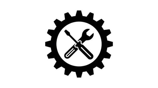 Gear icon with screwdriver and wrench