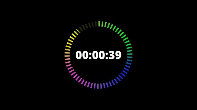 forty five second countdown animation, 45 sec countdown timer animation, Minimal countdown animation from 45 to 0 seconds. 45 sec countdown timer on transparent background in 4k with alpha channel.