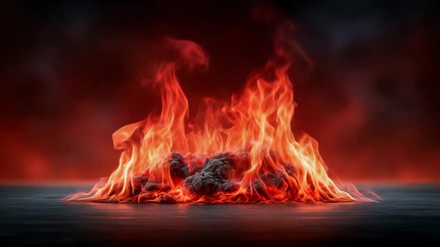 Crimson Shadow Flames Dramatic Moody Fire Background