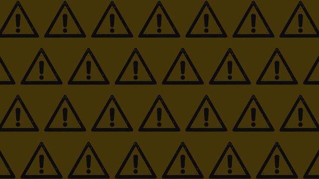 Distressed Warning Sign Pattern Background with Seamless Loop Design