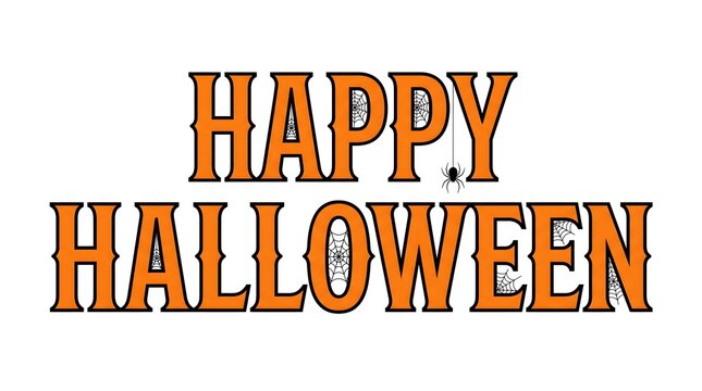 Happy Halloween Bold Orange Typography Text Design