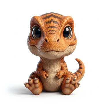 cute baby dinosaurs tyrex cartoon isolated on white background