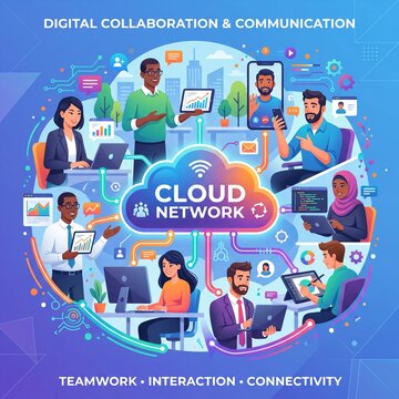 Digital team collaboration using cloud network