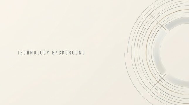 Minimalistic abstract technology background featuring circular design elements and light colors.