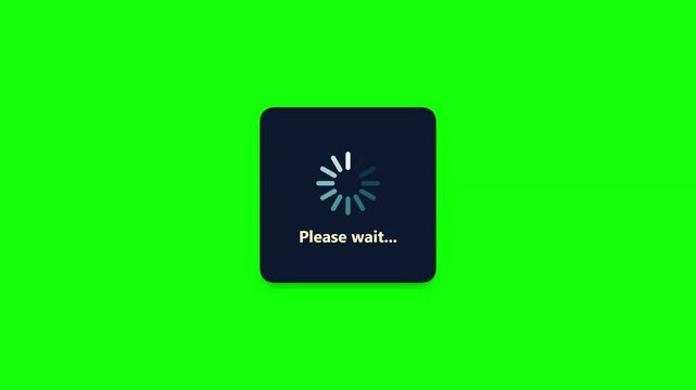 Loading Popup Spinner Please Wait Dialog Box UI Animation Green Screen