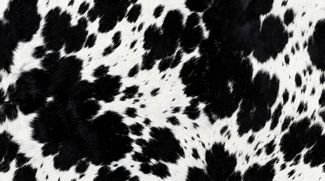 black and white cow hide fur pattern seamless background with organic animal spots and textured leather design for fashion textiles and crafts