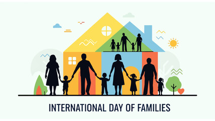 Fototapeta premium Diverse family group celebrating International Day of Families together 1.