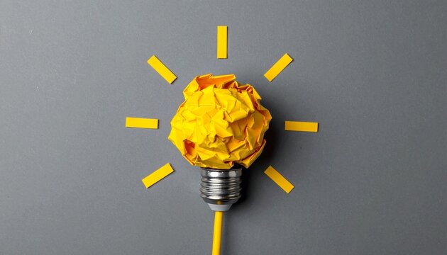 Paper light bulb pencil fusion symbolizing creativity, ideas, and innovation