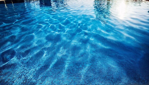 blue swimming pool rippled water detail