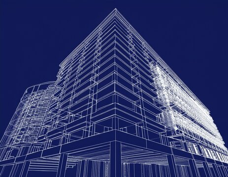 3d wireframe of building