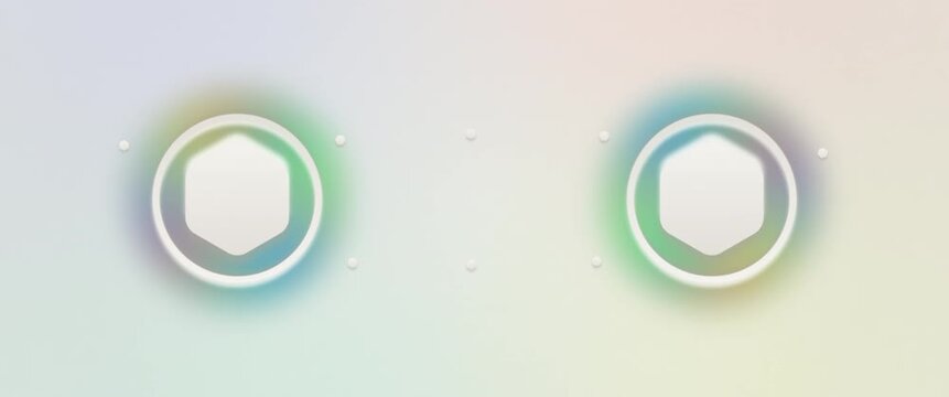 Cinematic widescreen neomorphic hexagon anamorphic seamless loop
