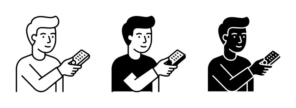 Man Holding Credit Card, Payment Terminal Icons, Digital Transaction Graphics