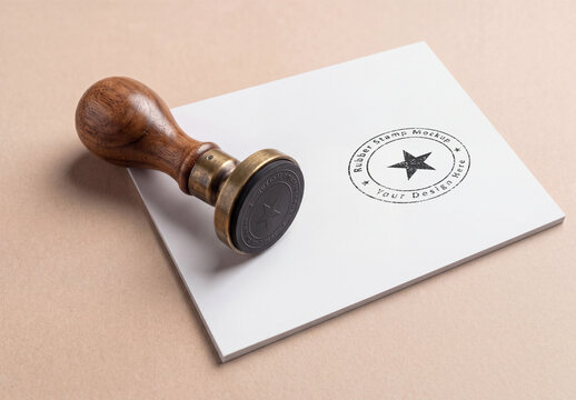 Rubber Stamp Mockup on Paper