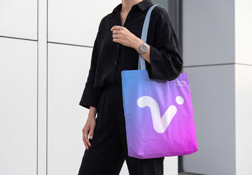 Tote Bag Mockup on Woman