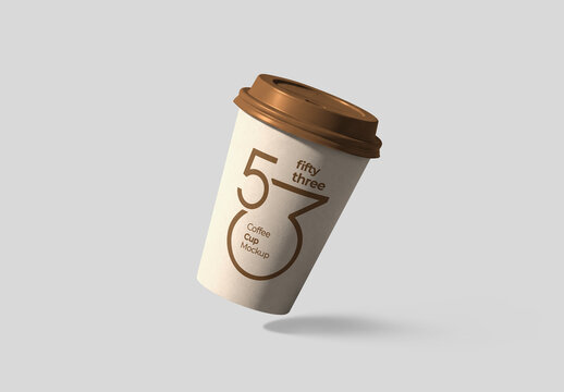 Floating Takeaway Coffee Cup Mockup