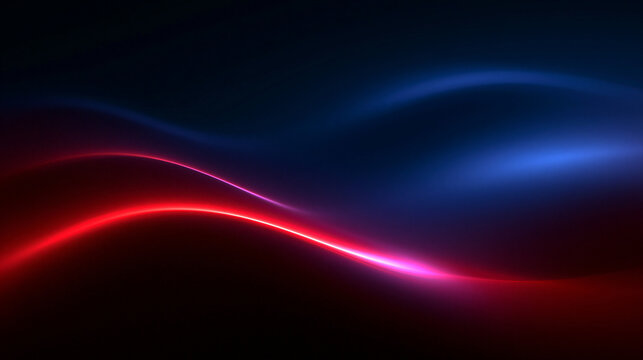 Abstract Glowing Red and Blue Neon Waves Background