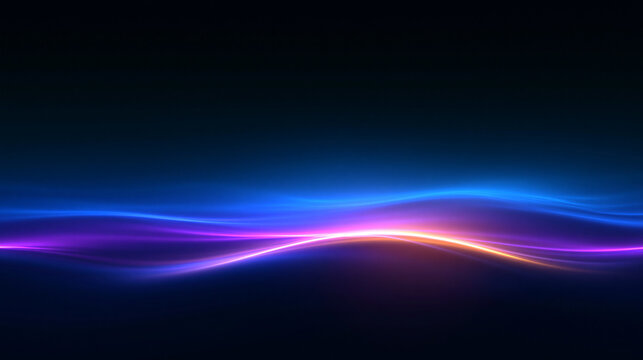 Futuristic Glowing Neon Light Wave Abstract Background