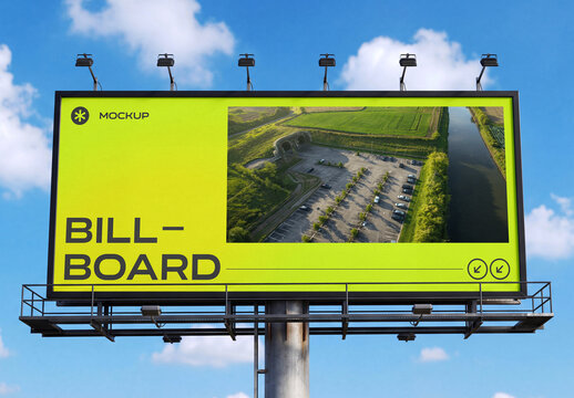 Realistic Outdoor Billboard Advertising Mockup