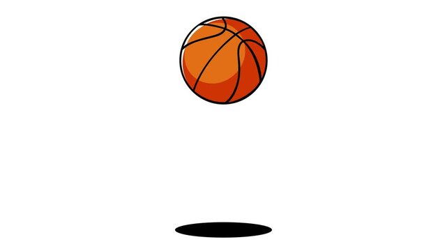 Animated orange basketball bouncing on green screen , seamless loop sports motion graphic