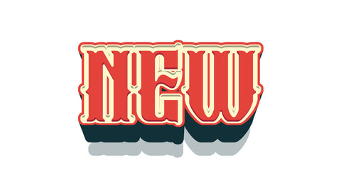 New text effect title with retro vintage 3D circus typography style isolated on transparent background © ali