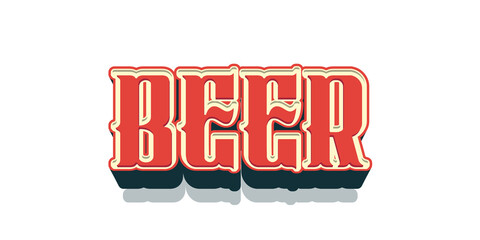 Vintage western beer text effect with wild west 3D typography style isolated PNG © ali