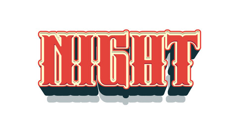 Vintage western night text effect with wild west 3D typography style isolated PNG © ali