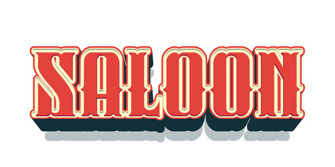 Vintage western saloon text effect with wild west 3D typography style isolated PNG © ali