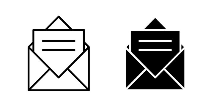 Newsletter icon solid pictograms pack. EPS10